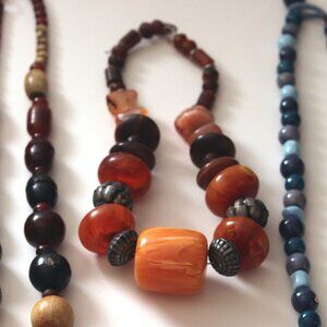 Vintage Tribal Lot Necklaces Purchased in South Africa Multicolored Boho Beads
